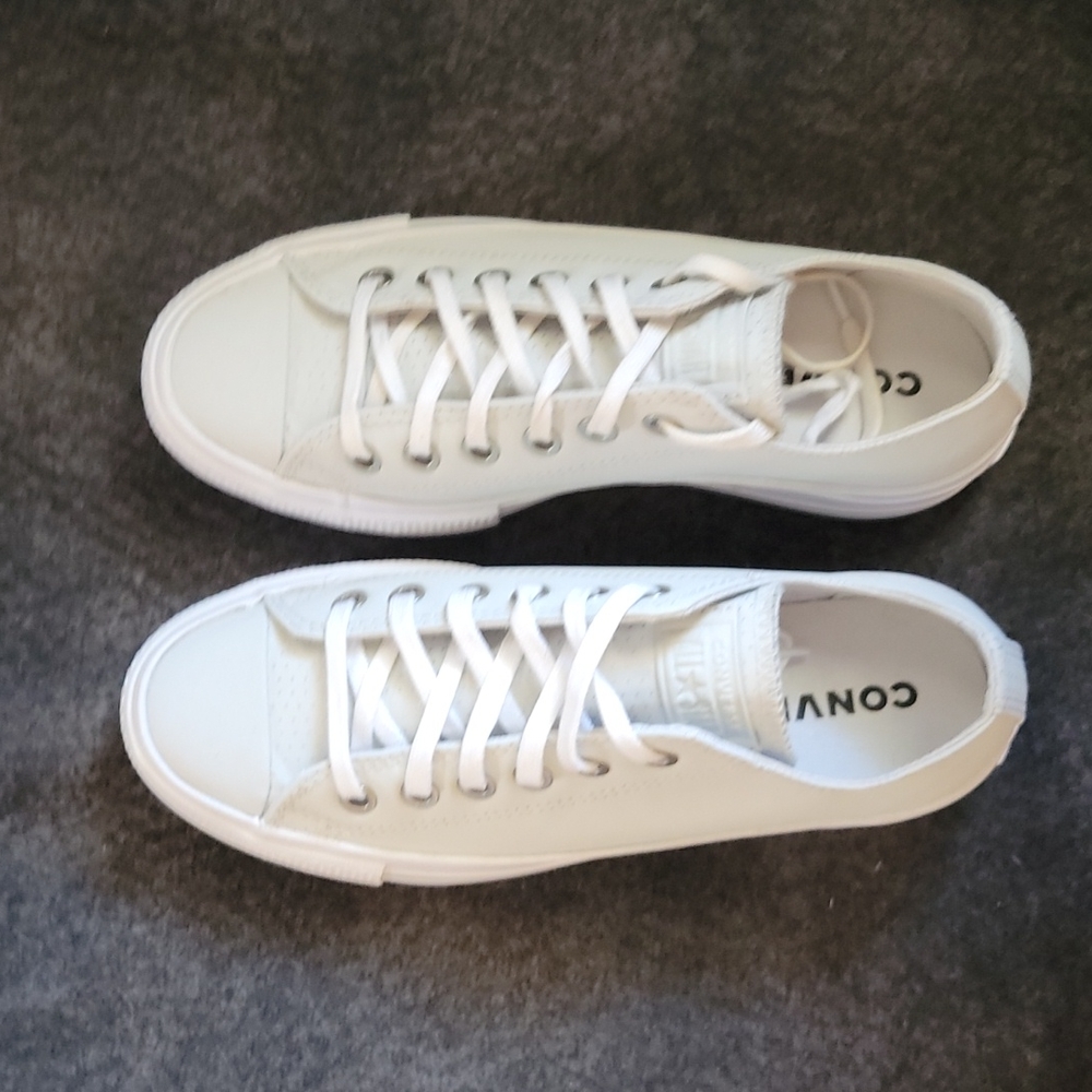 Grey Leather Converse